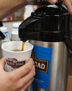 River Road Coffees Coffee Pot and Fresh Coffee